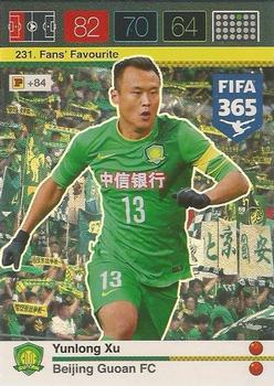 2015 Panini Adrenalyn XL FIFA 365 #231 Yunlong Xu Front