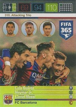 2015 Panini Adrenalyn XL FIFA 365 #310 Luis Suárez / Neymar Jr. / Lionel Messi Front