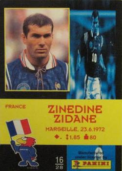 1998 Panini Nestlé France #16 Zinedine Zidane Back