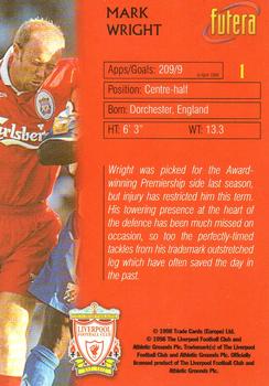 1998 Futera Liverpool #1 Mark Wright Back