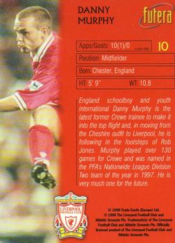 1998 Futera Liverpool #10 Danny Murphy Back