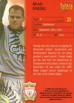 1998 Futera Liverpool #21 Brad Friedel Back