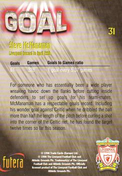 1998 Futera Liverpool #31 Steve McManaman Back