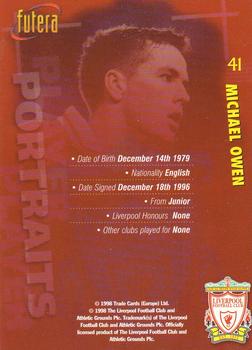 1998 Futera Liverpool #41 Michael Owen Back