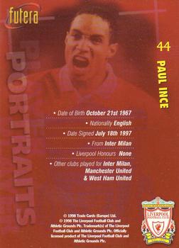 1998 Futera Liverpool #44 Paul Ince Back
