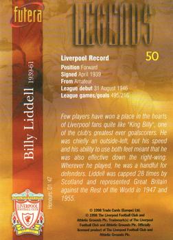 1998 Futera Liverpool #50 Billy Liddell Back
