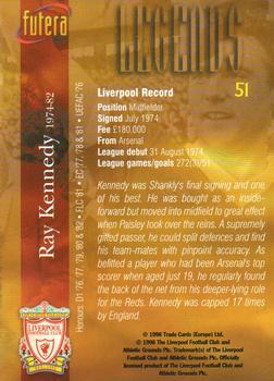 1998 Futera Liverpool #51 Ray Kennedy Back
