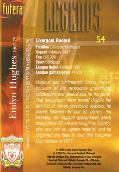1998 Futera Liverpool #54 Emlyn Hughes Back