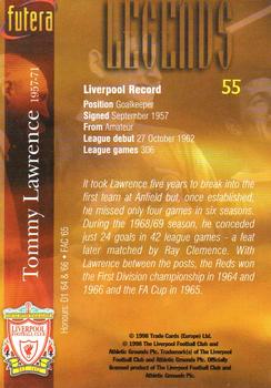 1998 Futera Liverpool #55 Tommy Lawrence Back