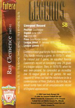 1998 Futera Liverpool #58 Ray Clemence Back