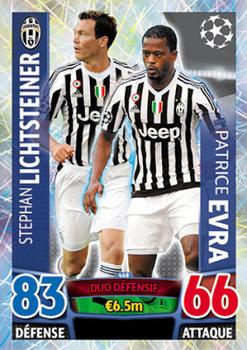 2015-16 Topps Match Attax UEFA Champions League French #468 Stephan Lichtsteiner / Patrice Evra Front