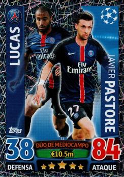 2015-16 Topps Match Attax UEFA Champions League Spanish #72 Lucas / Javier Pastore Front