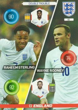 2016 Panini Adrenalyn XL England #82 Raheem Sterling / Wayne Rooney Front