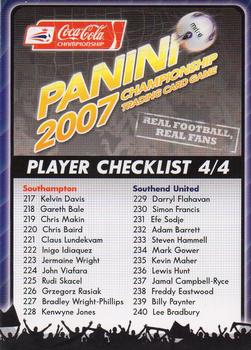 2007 Panini Coca-Cola Championship - Checklists #4 Checklist 4 Front