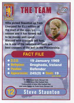 1998 Futera Aston Villa Fans Selection #12 Steve Staunton Back