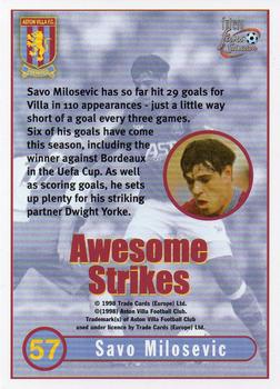 1998 Futera Aston Villa Fans Selection #57 Savo Milosevic Back