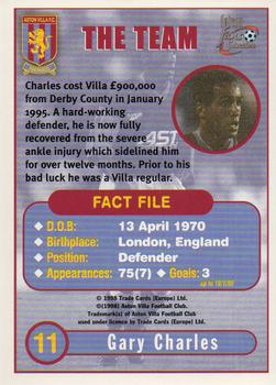1998 Futera Aston Villa Fans Selection - Foil #11 Gary Charles Back