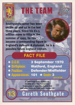 1998 Futera Aston Villa Fans Selection - Foil #13 Gareth Southgate Back