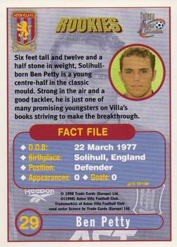1998 Futera Aston Villa Fans Selection - Foil #29 Ben Petty Back