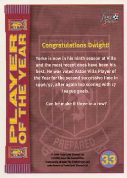 1998 Futera Aston Villa Fans Selection - Foil #33 Player of the Year Back
