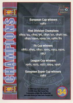 1998 Futera Aston Villa Fans Selection - Foil #34 Champions Back