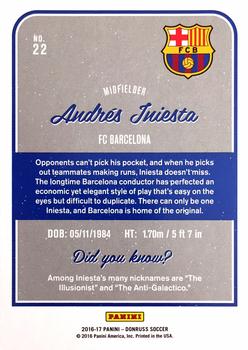 2016-17 Donruss #22 Andres Iniesta Back