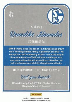 2016-17 Donruss #87 Benedikt Howedes Back