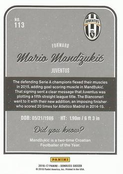 2016-17 Donruss #113 Mario Mandzukic Back
