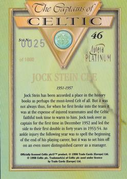1998 Futera Platinum The Captains of Celtic #46 Jock Stein CBE Back