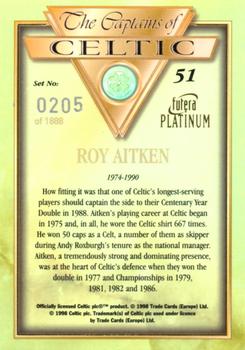 1998 Futera Platinum The Captains of Celtic #51 Roy Aitken Back