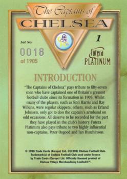 1998 Futera Platinum The Captains of Chelsea #1 Introduction Back