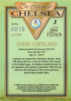 1998 Futera Platinum The Captains of Chelsea #3 David Copeland Back