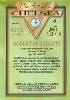 1998 Futera Platinum The Captains of Chelsea #4 Robert McRoberts Back