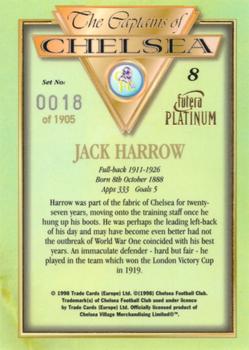 1998 Futera Platinum The Captains of Chelsea #8 Jack Harrow Back
