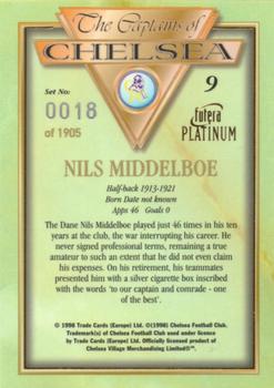 1998 Futera Platinum The Captains of Chelsea #9 Nils Middelboe Back