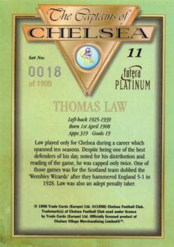 1998 Futera Platinum The Captains of Chelsea #11 Thomas Law Back