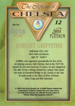 1998 Futera Platinum The Captains of Chelsea #12 Robert Griffiths Back