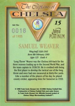 1998 Futera Platinum The Captains of Chelsea #15 Samuel Weaver Back