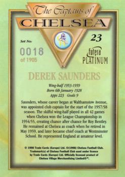 1998 Futera Platinum The Captains of Chelsea #23 Derek Saunders Back