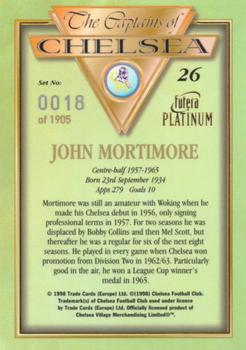 1998 Futera Platinum The Captains of Chelsea #26 John Mortimore Back