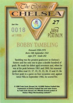 1998 Futera Platinum The Captains of Chelsea #27 Bobby Tambling Back