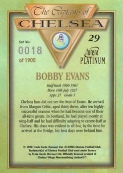 1998 Futera Platinum The Captains of Chelsea #29 Bobby Evans Back