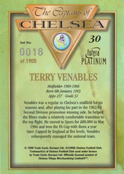 1998 Futera Platinum The Captains of Chelsea #30 Terry Venables Back