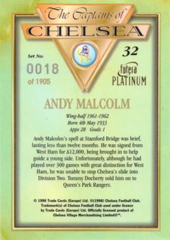 1998 Futera Platinum The Captains of Chelsea #32 Andy Malcolm Back