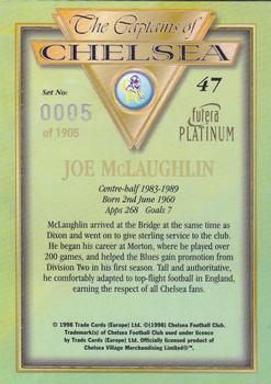 1998 Futera Platinum The Captains of Chelsea #47 Joe McLaughlin Back