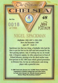 1998 Futera Platinum The Captains of Chelsea #48 Nigel Spackman Back