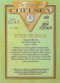 1998 Futera Platinum The Captains of Chelsea #49 Peter Nicholas Back