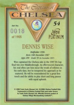 1998 Futera Platinum The Captains of Chelsea #54 Dennis Wise Back