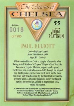 1998 Futera Platinum The Captains of Chelsea #55 Paul Elliott Back