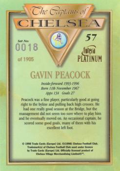 1998 Futera Platinum The Captains of Chelsea #57 Gavin Peacock Back